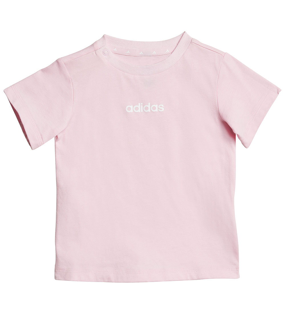 adidas Performance T-Shirt/Shorts - 160 - Pink/Weiß