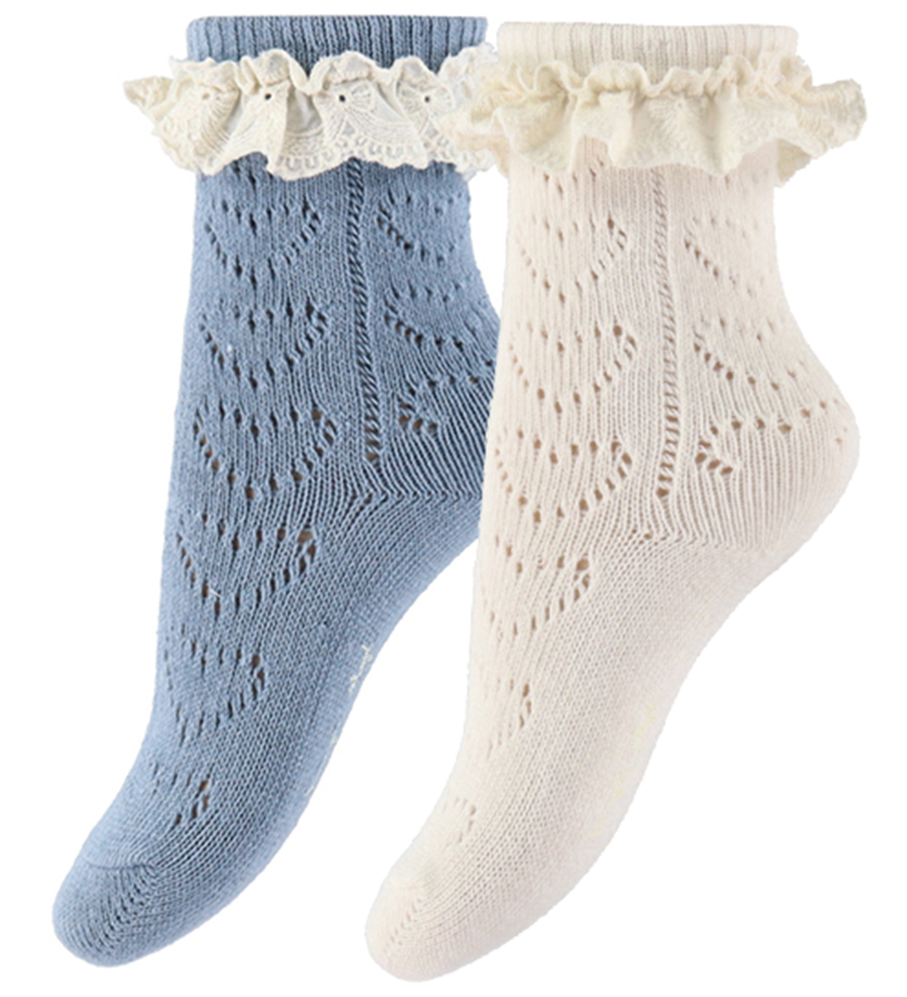 Konges Sløjd Socks - 2-Pack - Pointelle - Blue Mix