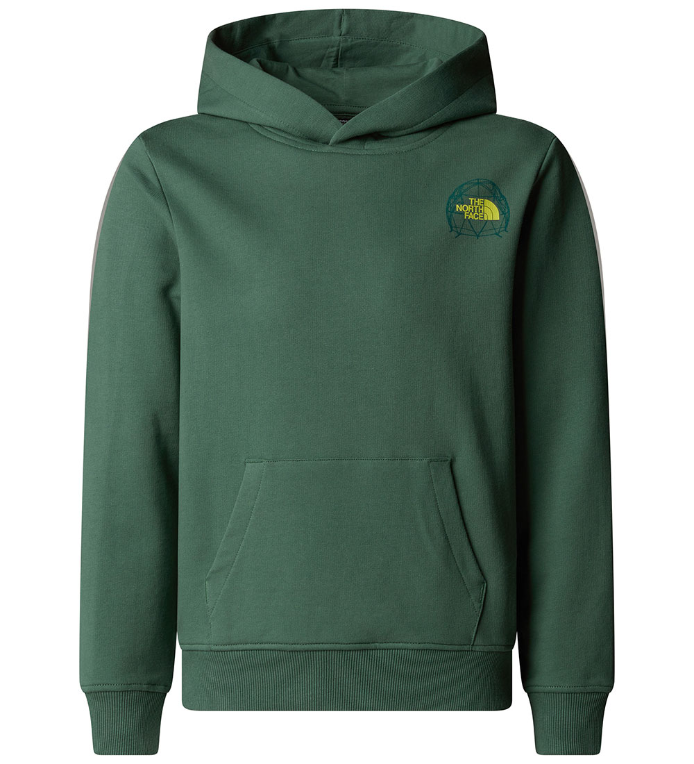 The North Face Hoodie - Graphic Relaxed - Duck Green w. Neon