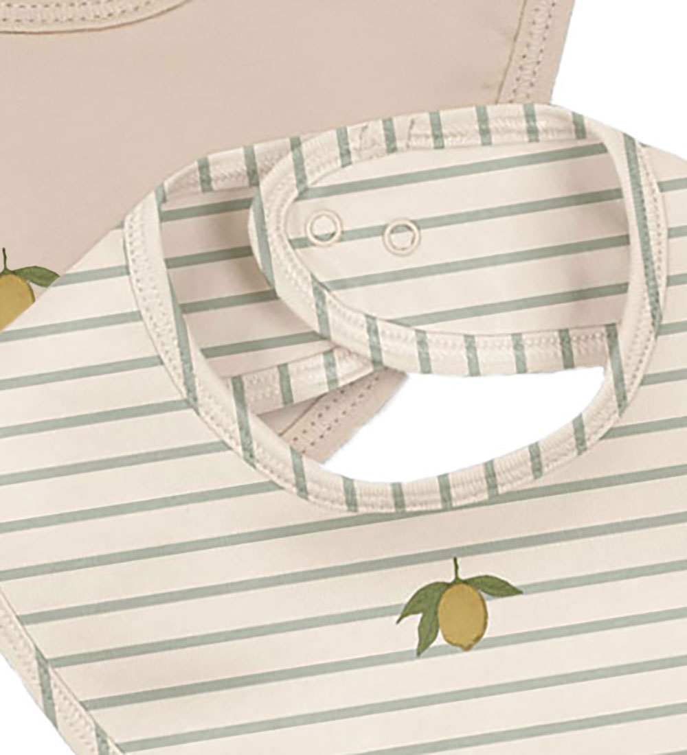 Konges Sløjd Teething Bib - 2-Pack - Tea Stripe