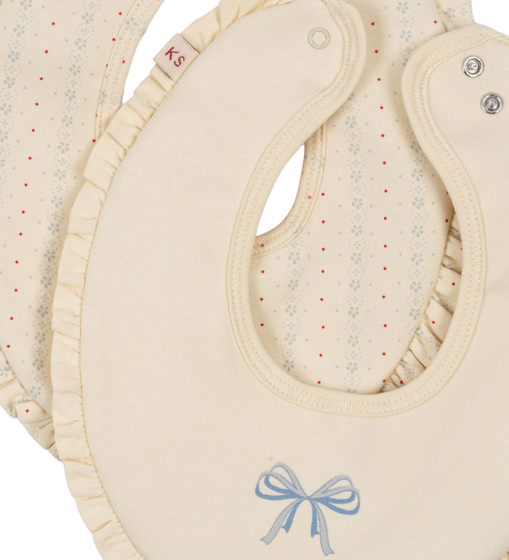 Konges Sløjd Teething Bib - 2-Pack - Fat De Fleur/Seedpearl
