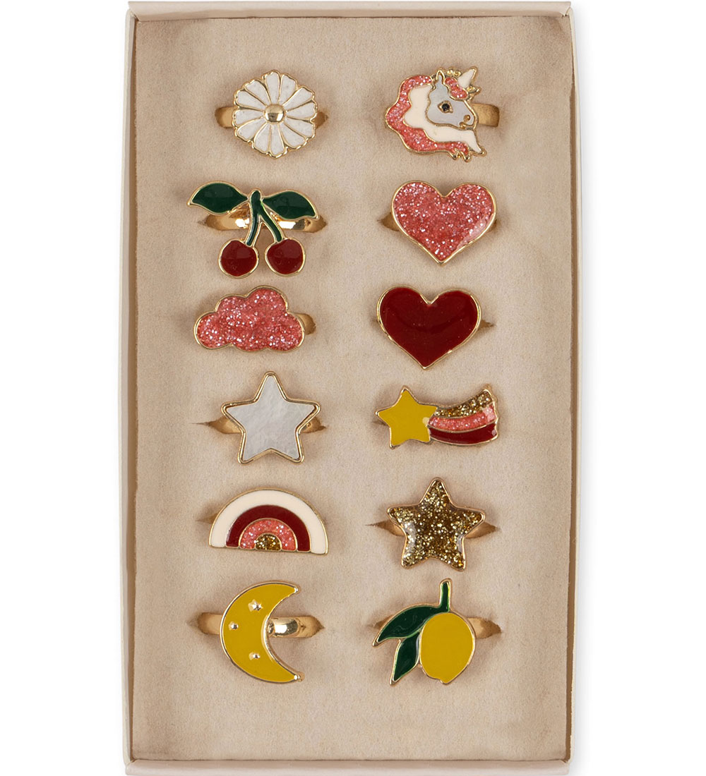 Konges Sløjd Rings - 12-Pack - Multi Color