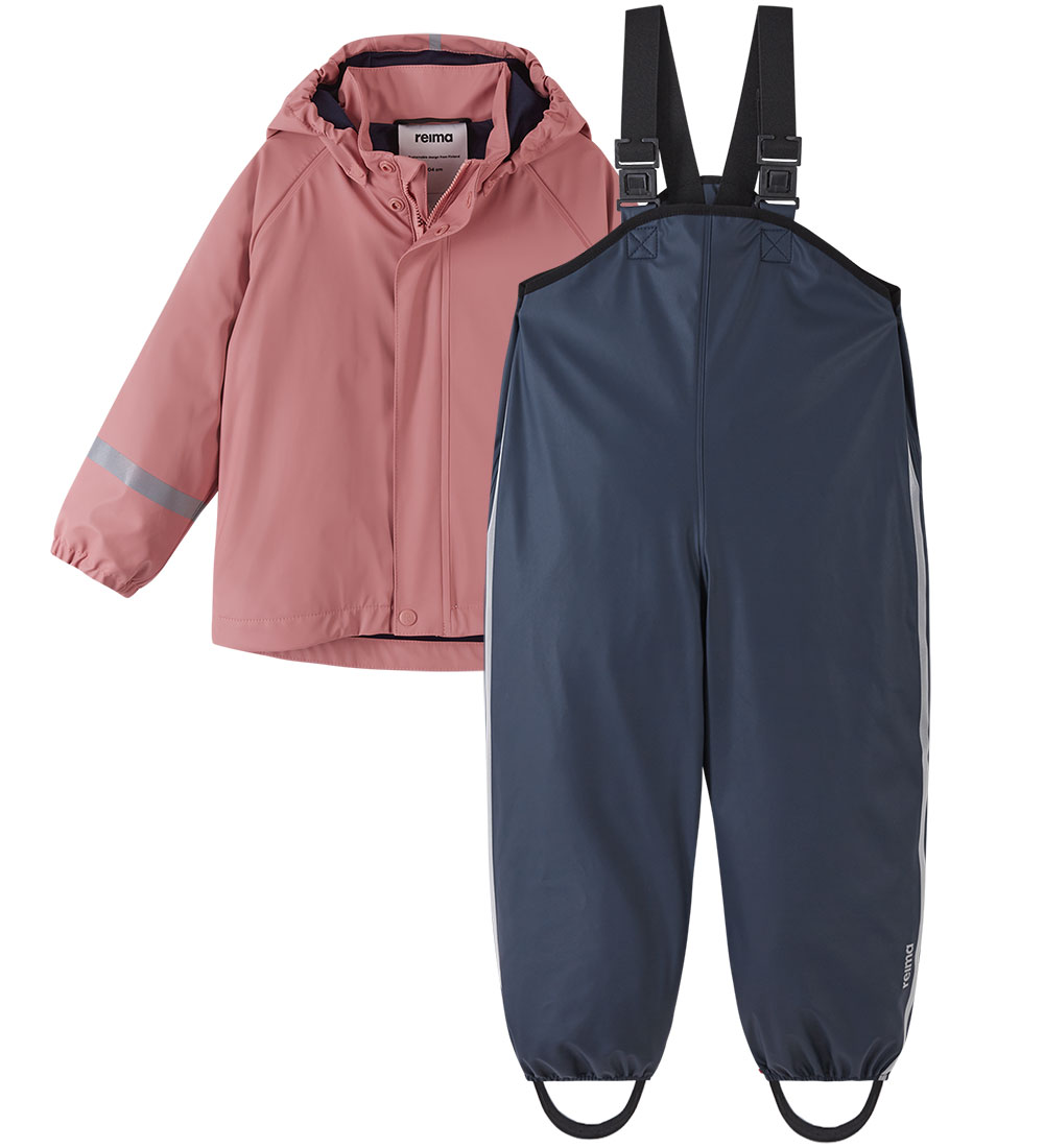 Reima Regenkleidung m. Träger - PU - Tipotella - Rosa/Navy