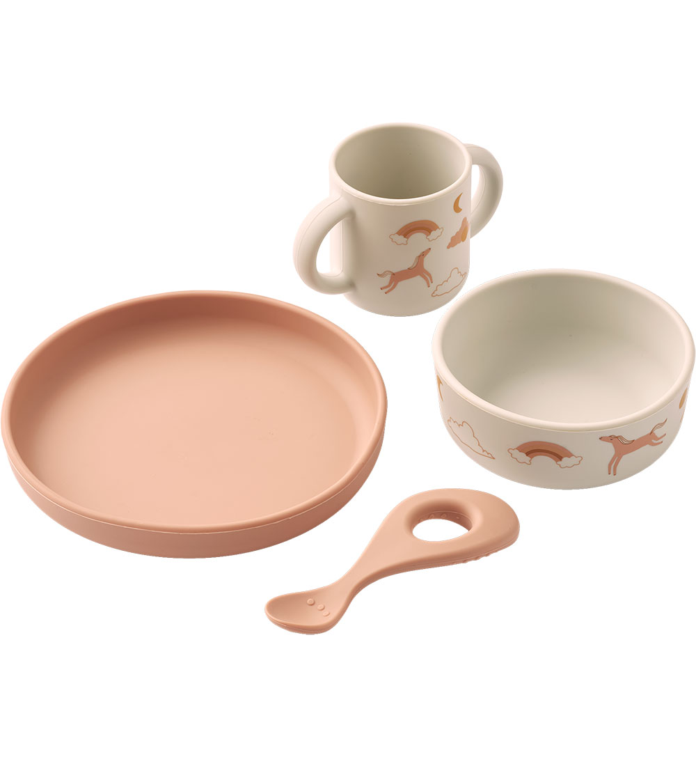 Liewood Dinner Set - Silicone - 4 Parts - Dream/Ecru