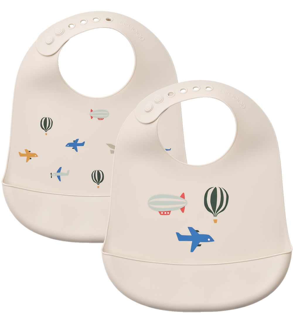 Liewood Bibs - Silicone - 2-Pack - Tilda - Aviator/Ecru