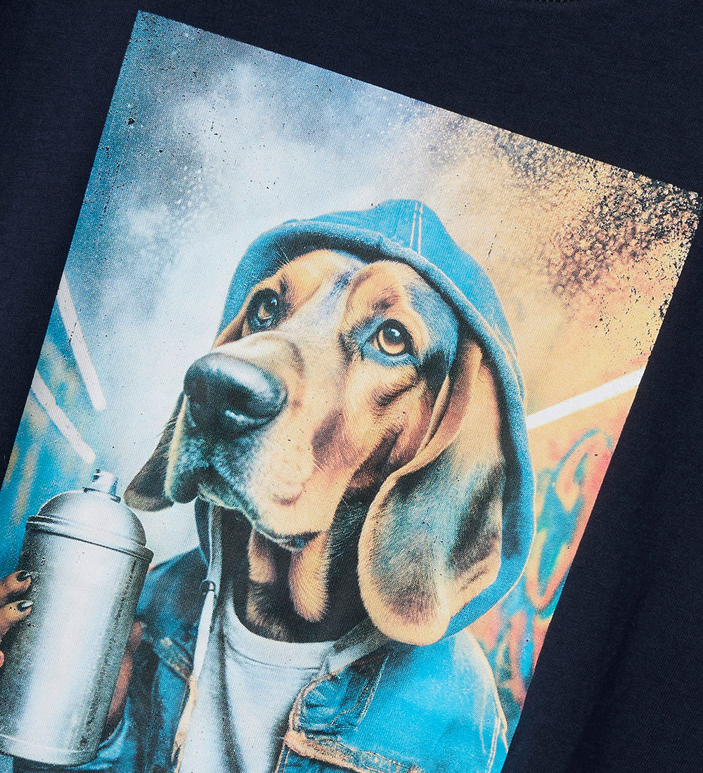 Name It T-shirt - NkmVoto - Dark Sapphire/Graffiti Dog