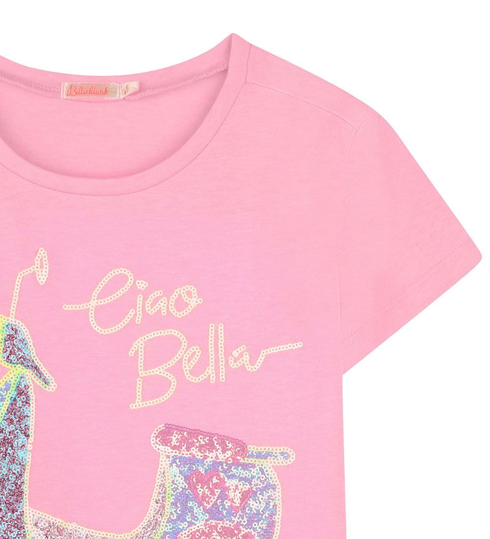 Billieblush T-Shirt - Roze m. Scooter/Pailletten