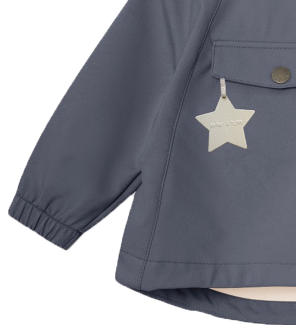 Mini A Ture Softshell Jacket w. Fleece - MatWai - Ombre Blue