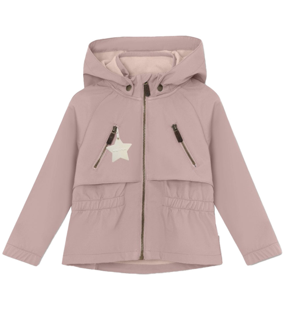Mini A Ture Softshell Jacket w. Fleece - MatAlgea - Cloudy Rose