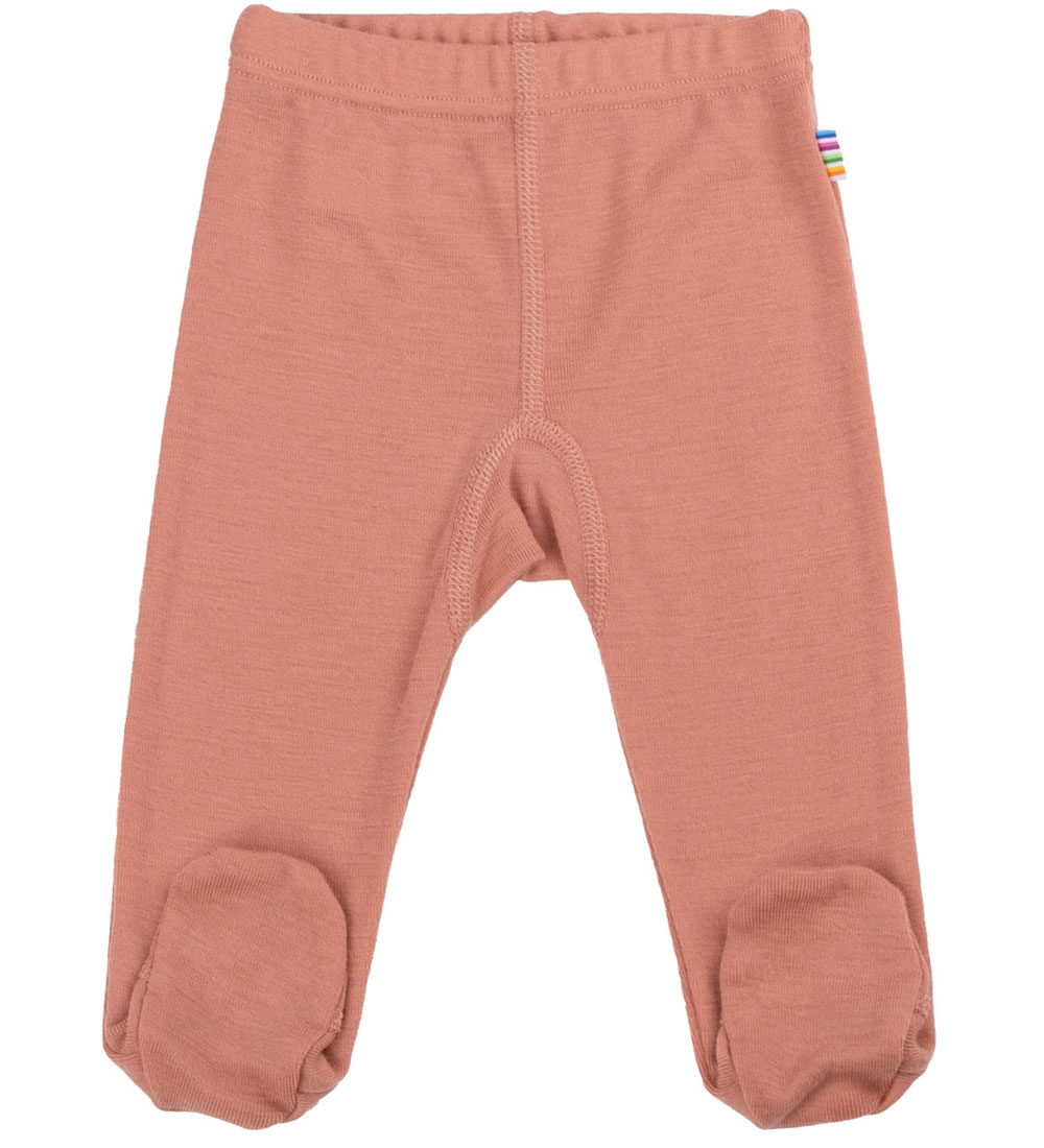 Joha Leggings w. Feet - Wool - Salmon