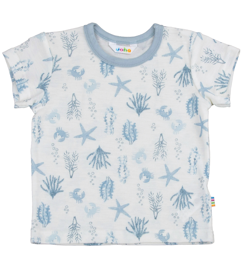 Joha T-shirt - Wool - Light blue w. Print