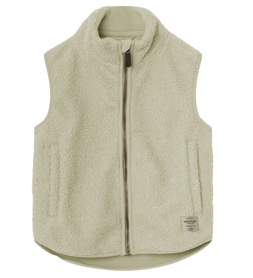 Mini A Ture Fleece Vest - Teddy - MatBattal - Elm Green