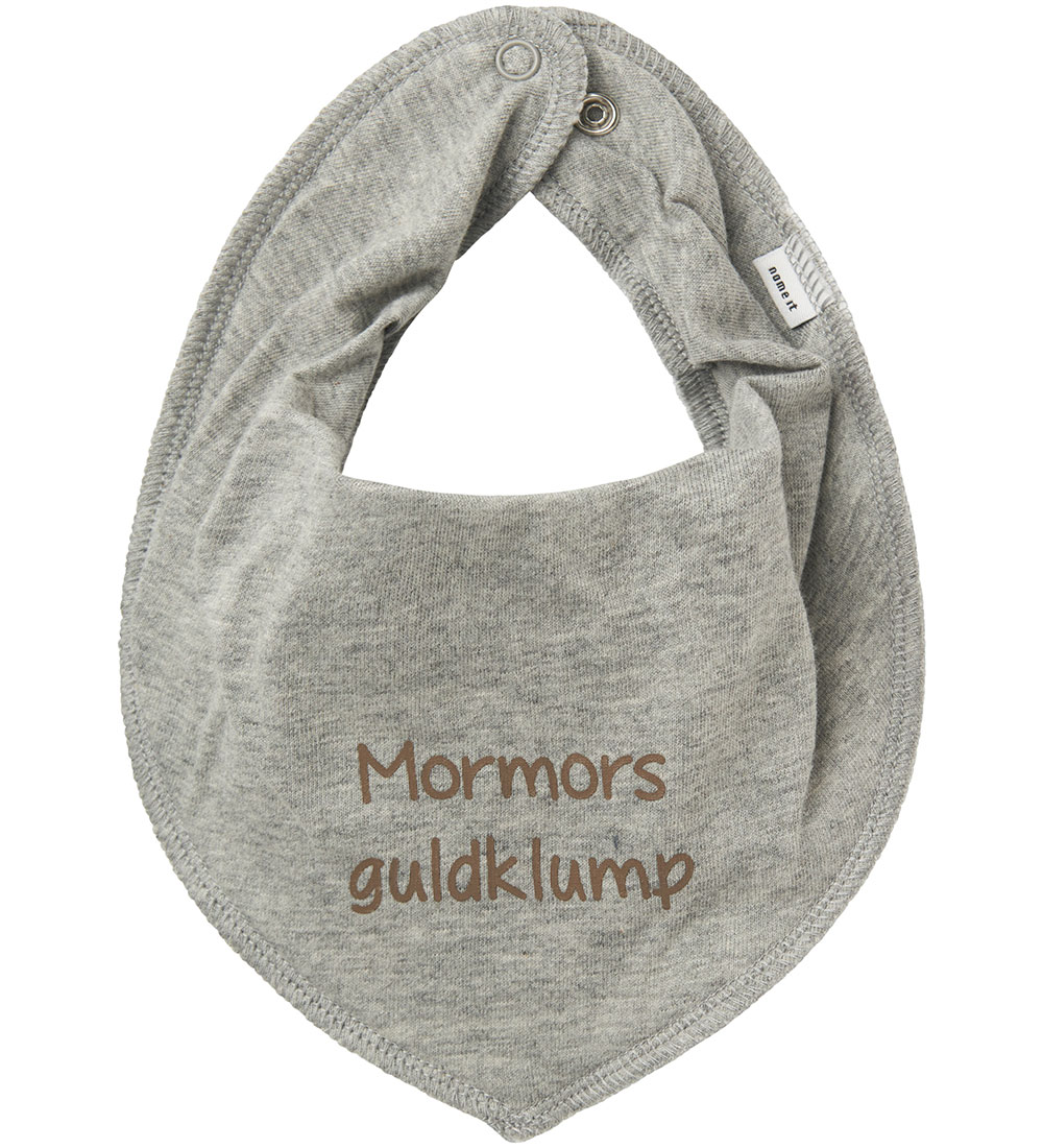 Name It Teething Bib - NbnYatte - Grey Melange
