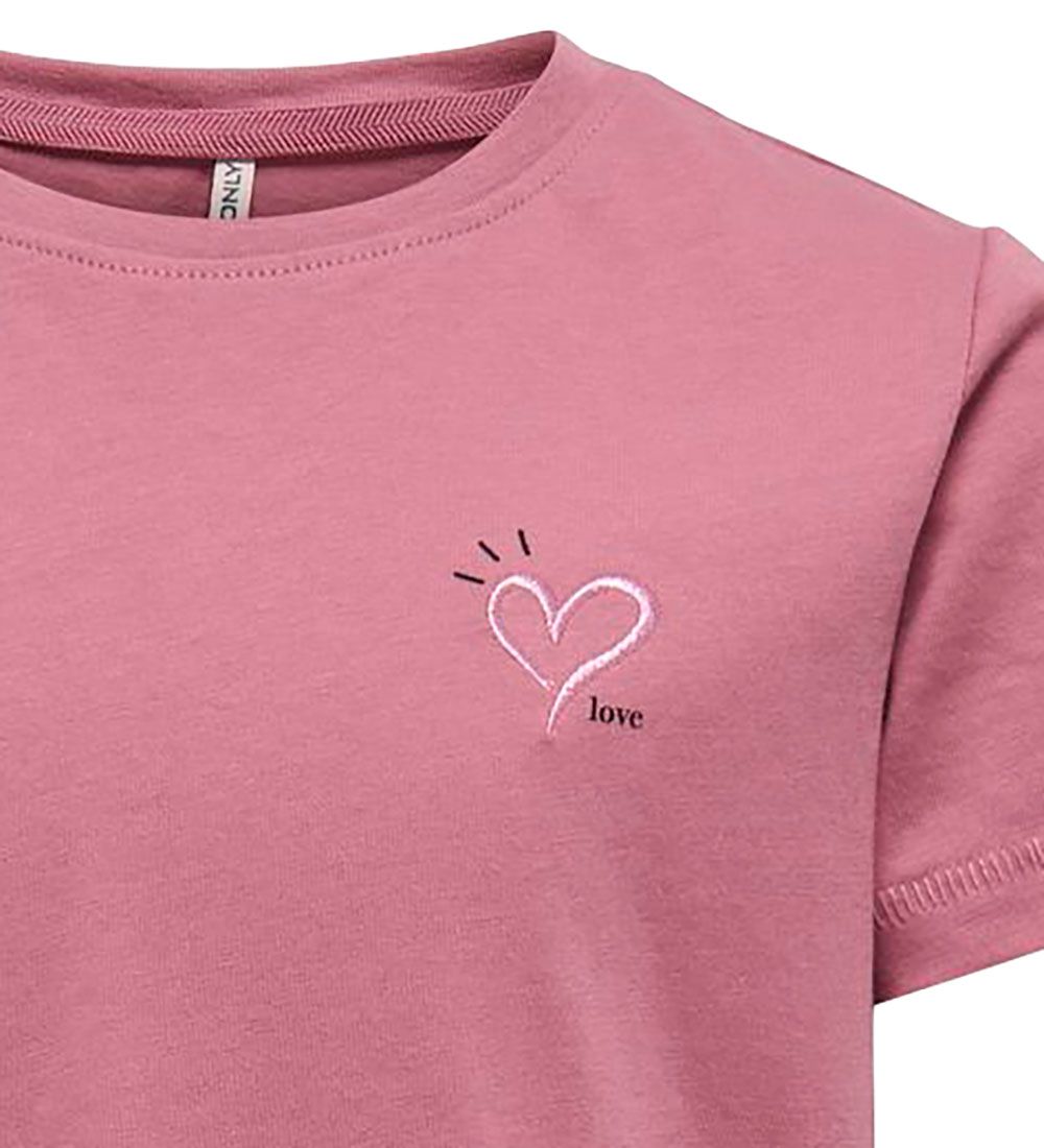 Kids Only T-shirt - KogCandy - Heather Rose/Heart