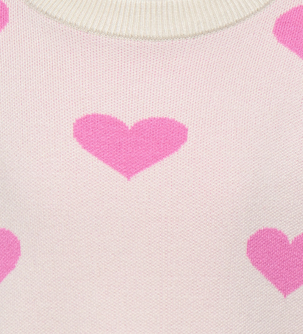 Kids Only Blouse - Knitted - KogMontana - Birch/Heart Fuchsia Pi