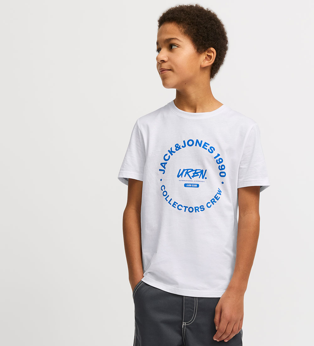 Jack & Jones Stuttermabolur - JjSimon - White/BIG