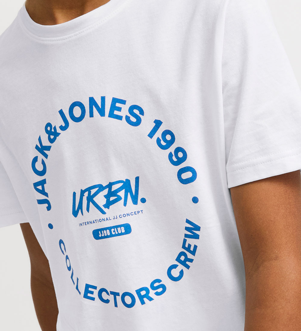 Jack & Jones Stuttermabolur - JjSimon - White/BIG