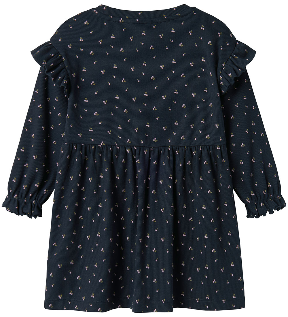 Name It Kleid - Rib - NmfBebeth - Navy Blazer m. Kirsche
