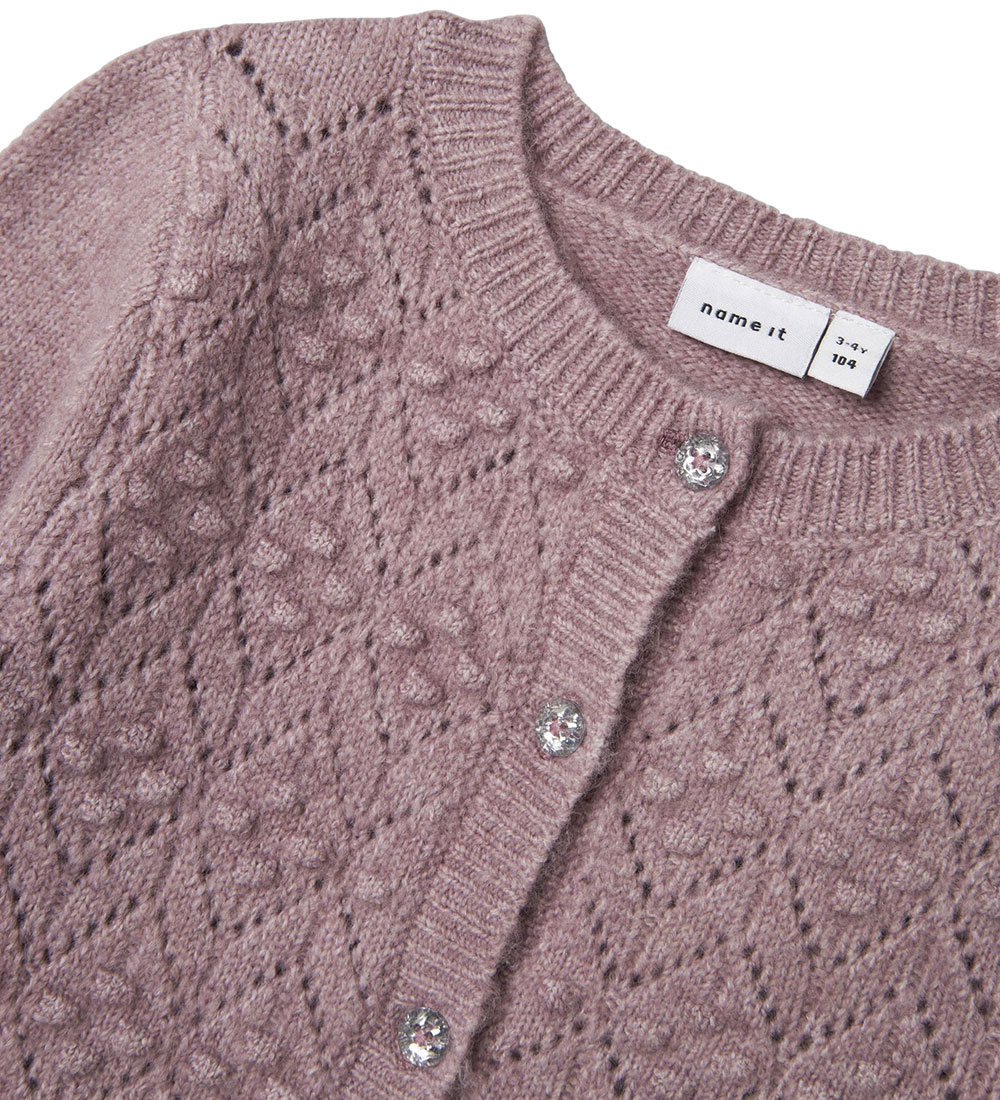 Name It Cardigan - Knitted - NmfBatrille - Elderberry