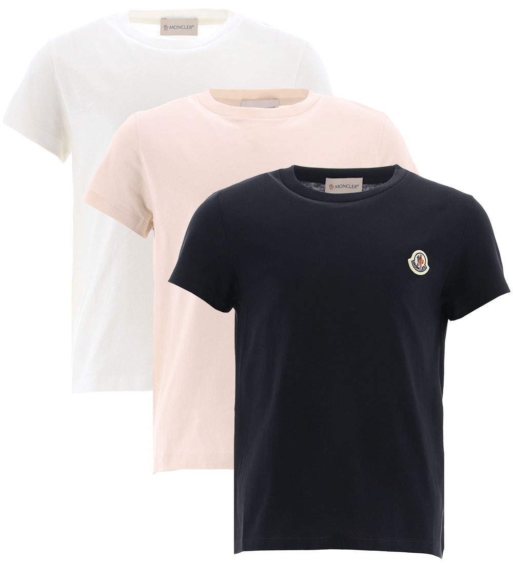 Moncler T-shirts - 3-Pack - Black/White/Pink
