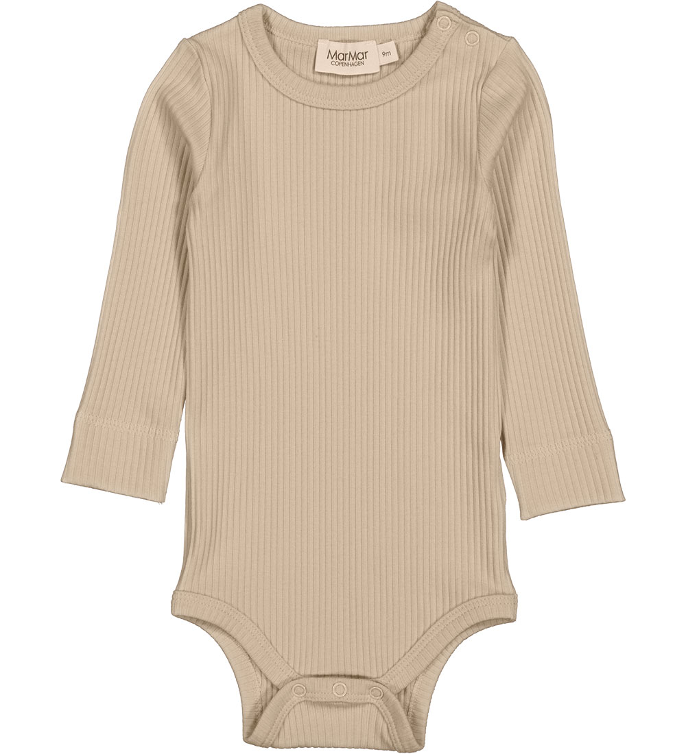 MarMar Bodysuit L/æ - Rib - Modal - Plain - Stone Wall