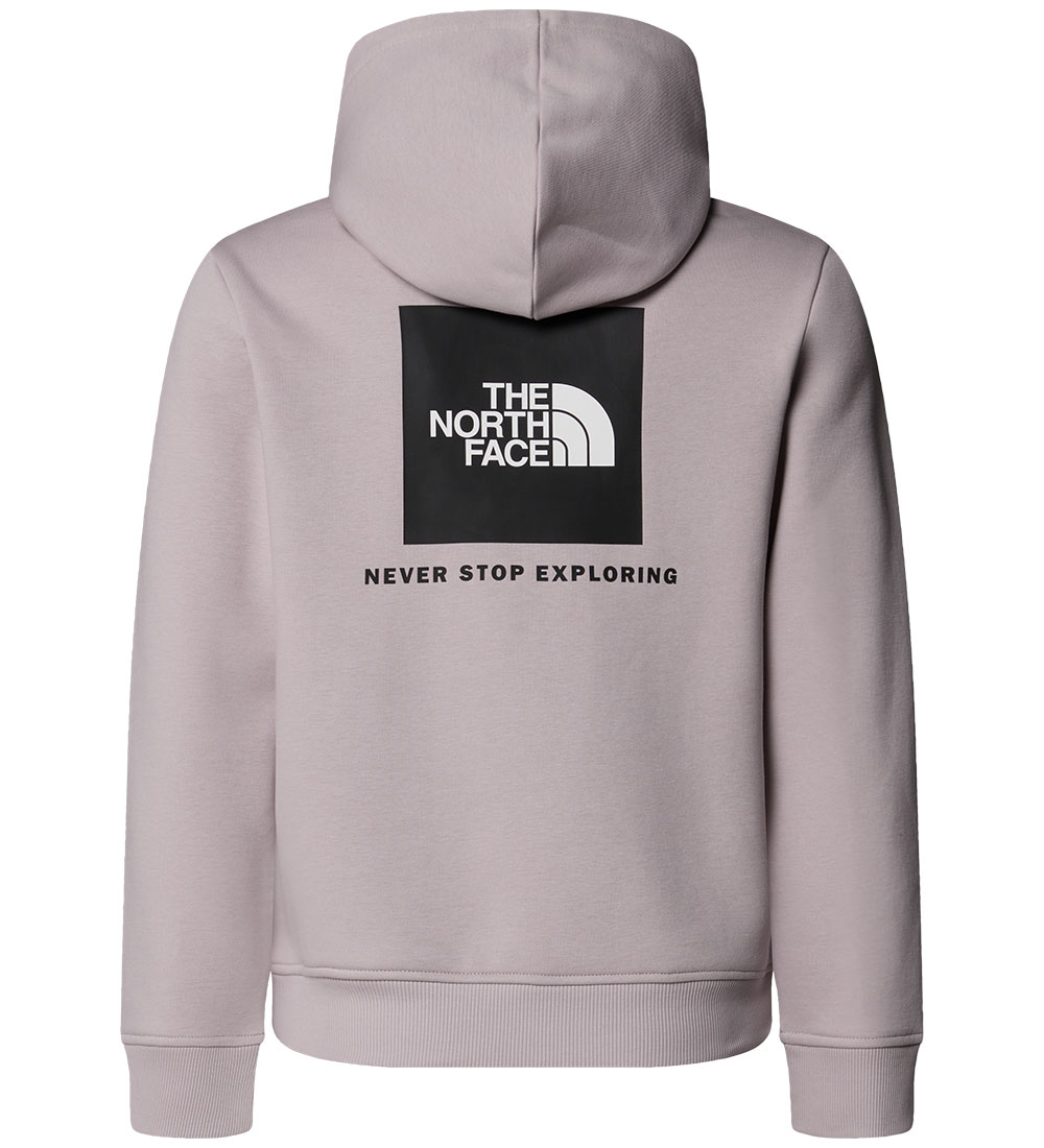 The North Face Hoodie - Box- Moonstone Grey w. Print