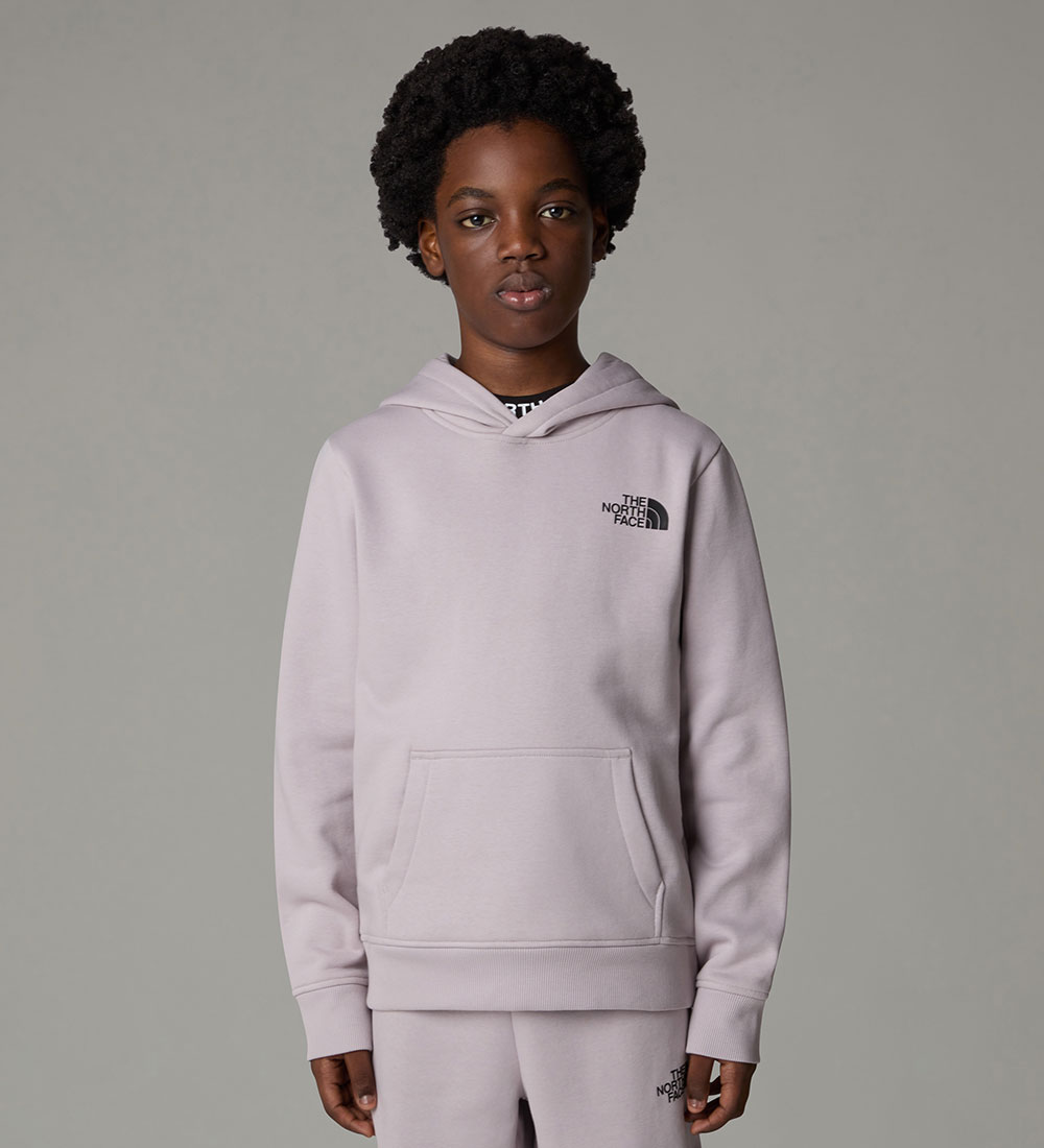 The North Face Hoodie - Box- Moonstone Grey w. Print