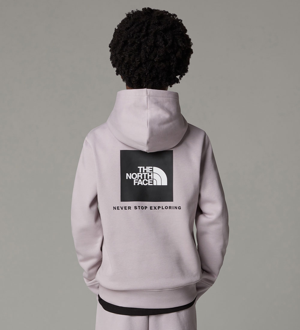 The North Face Hoodie - Box- Moonstone Grey w. Print
