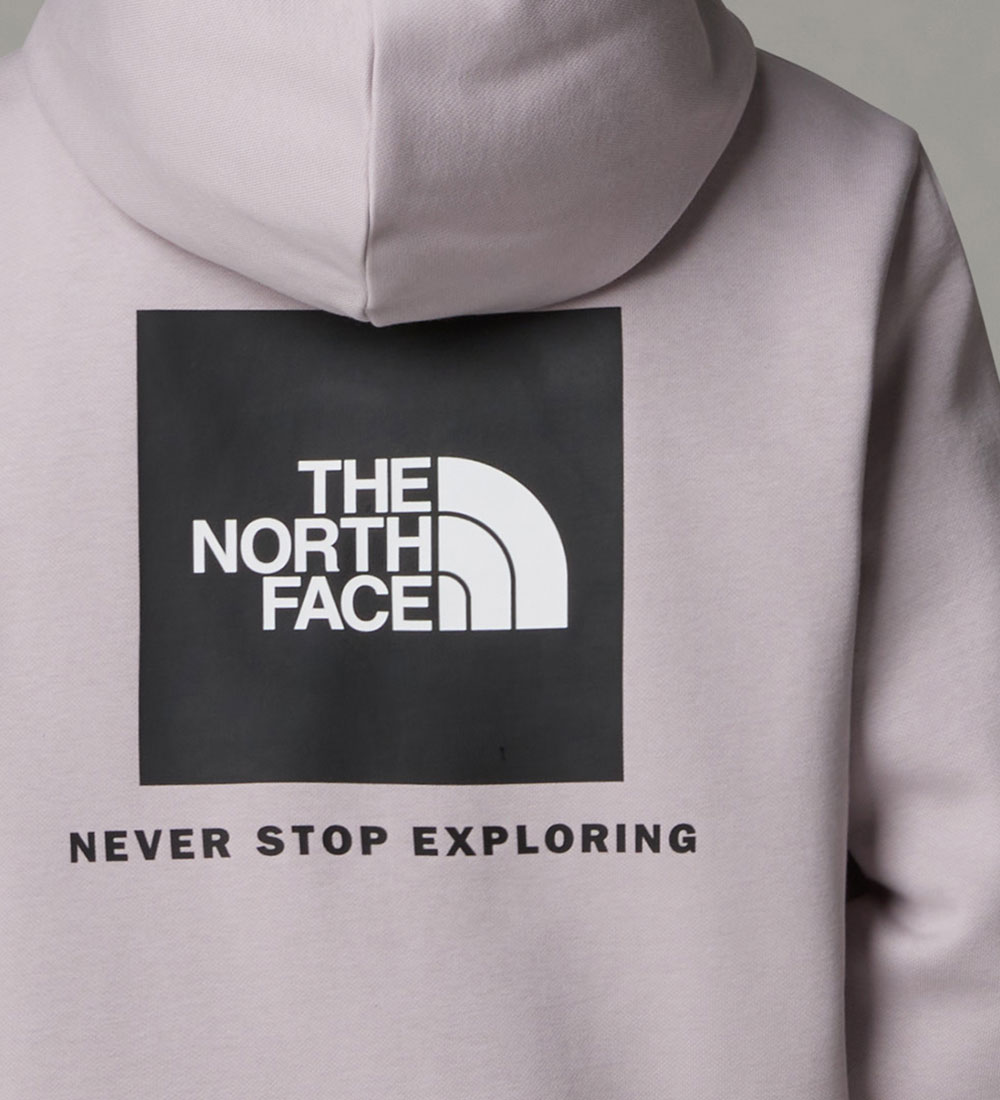 The North Face Hoodie - Box- Moonstone Grey w. Print