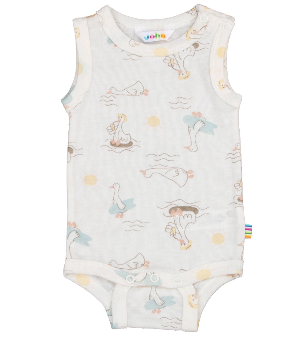 Joha Bodysuit u/æ - Wool/Silk - Off White w. Print