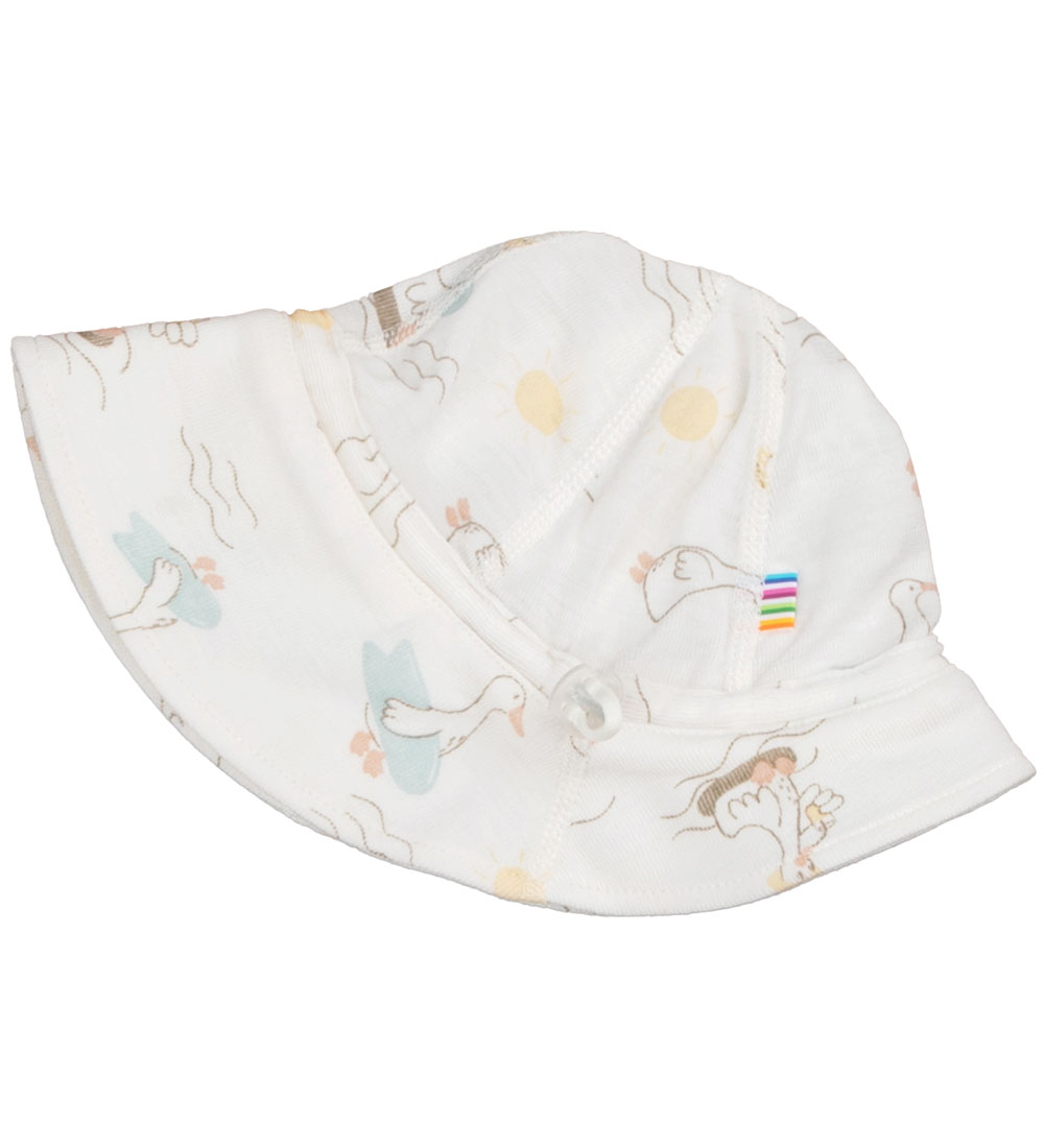 Joha Zonnehoed - Wol/Zijde - Off White m. Print