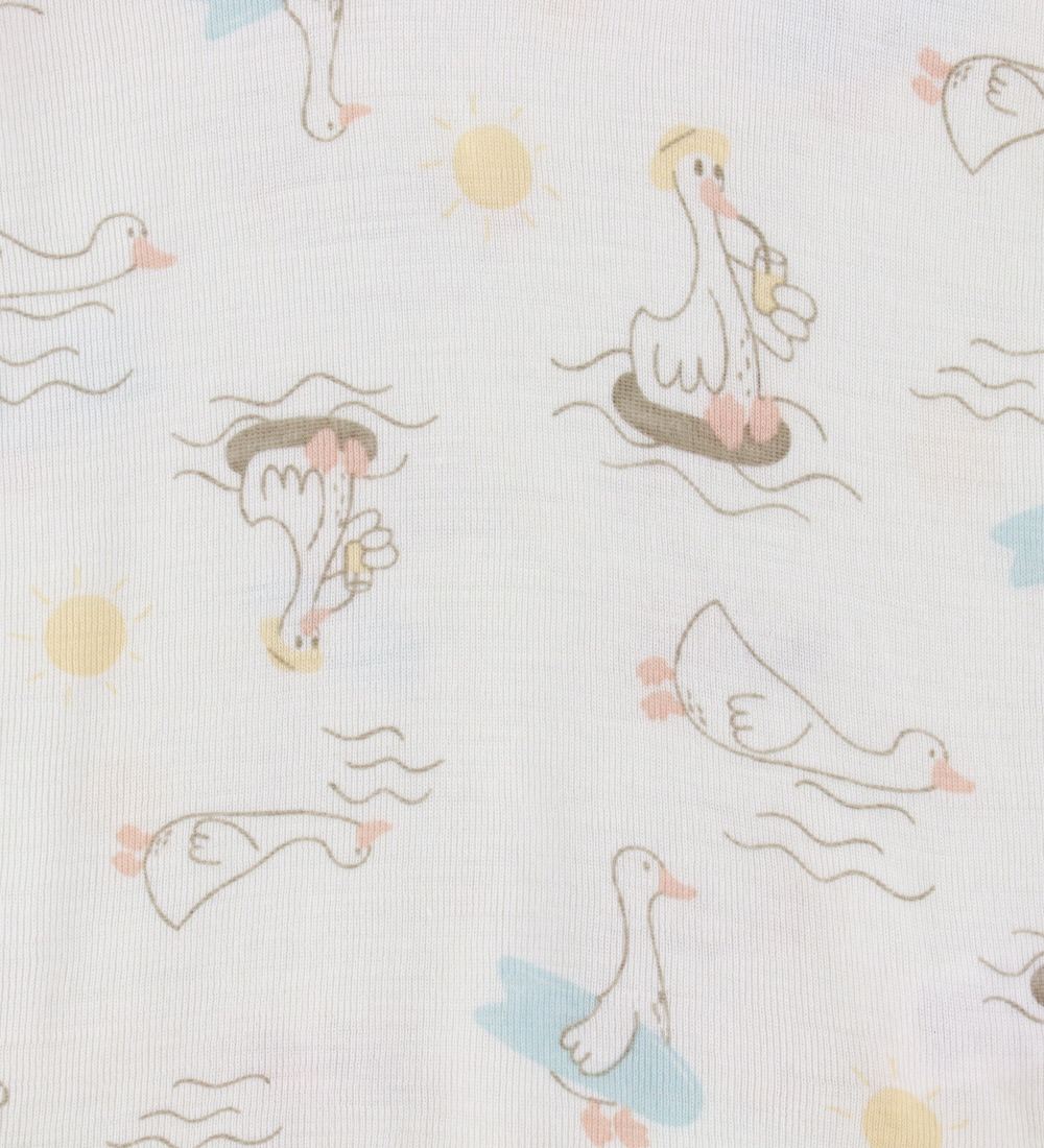 Joha Blouse - Wol/Zijde - Off White m. Print