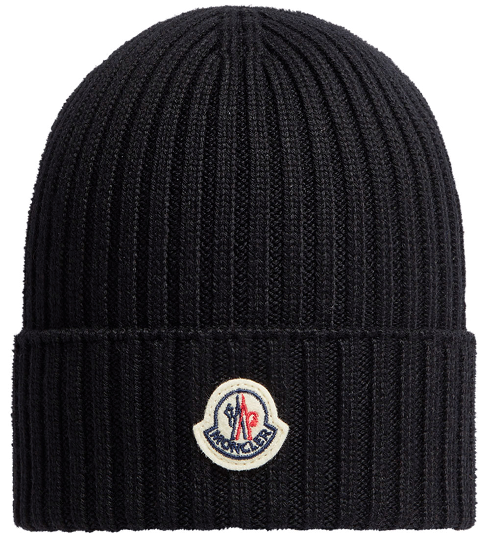 Moncler Beanie - Wool - Black