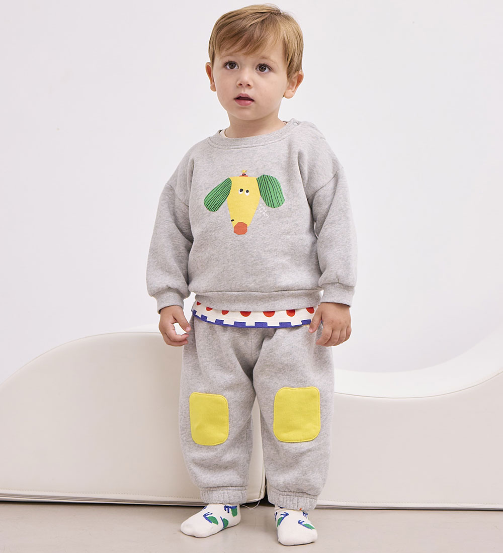 Bobo Choses Sweatpants - Knee Patches - Heather Grey