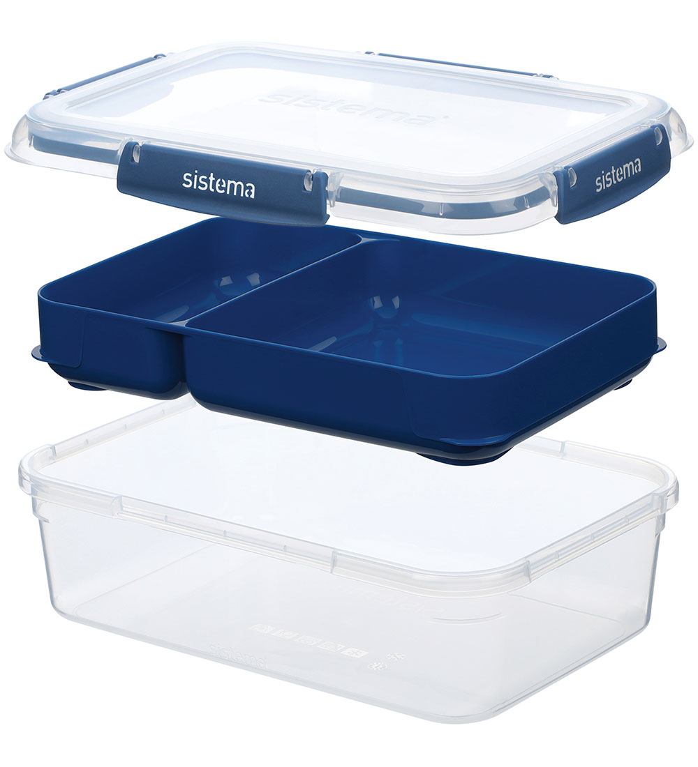 Sistema Nestisbox - 3 Pakki - 1L Rétthyrningur Stax - Blár/Grænb