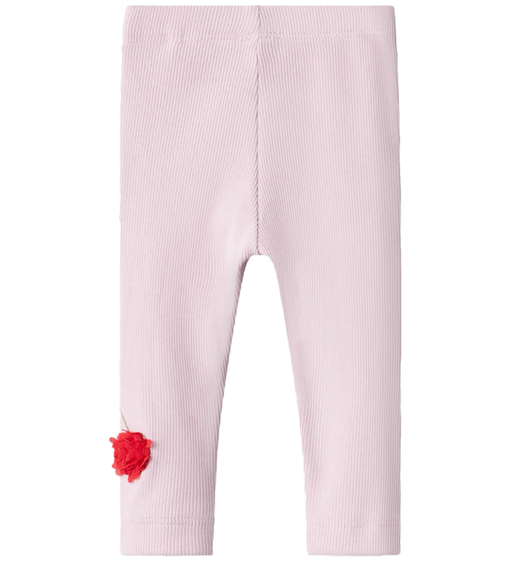 Name It Leggings - Rib - NbfBolia - Winsome Orchid w. Cherry
