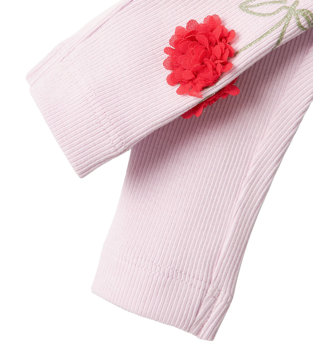 Name It Leggings - Rib - NbfBolia - Winsome Orchid w. Cherry