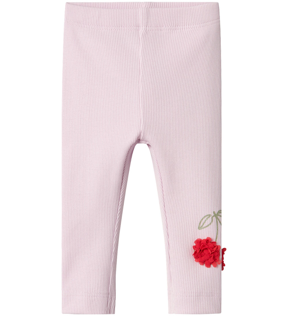 Name It Leggings - Rib - NbfBolia - Winsome Orchid w. Cherry
