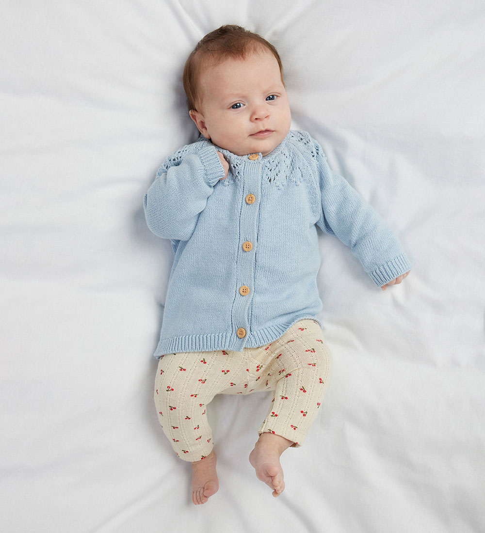 Name It Leggings - NbfBilia - Summer Sand m. Kirsche