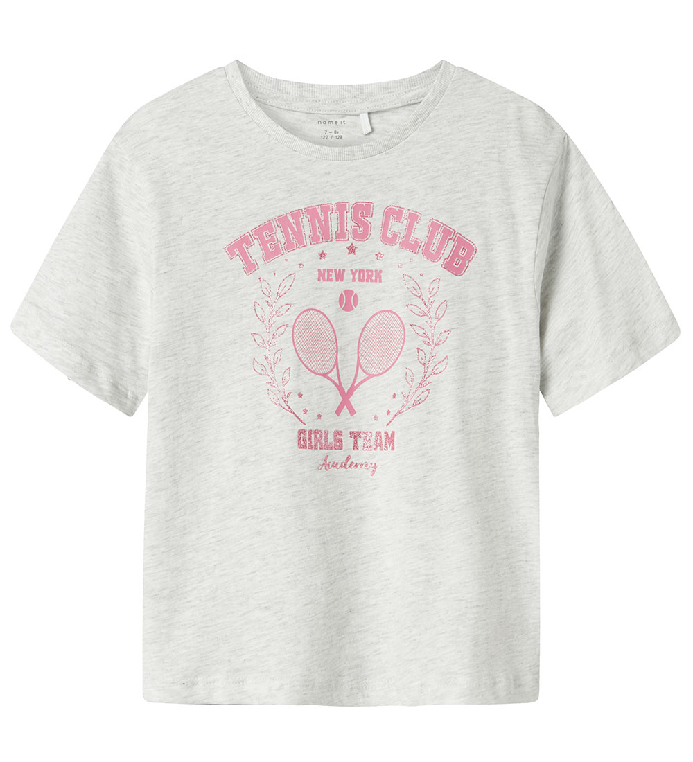 Name It T-shirt - NkfBetria - Light Grey Melange w. Print