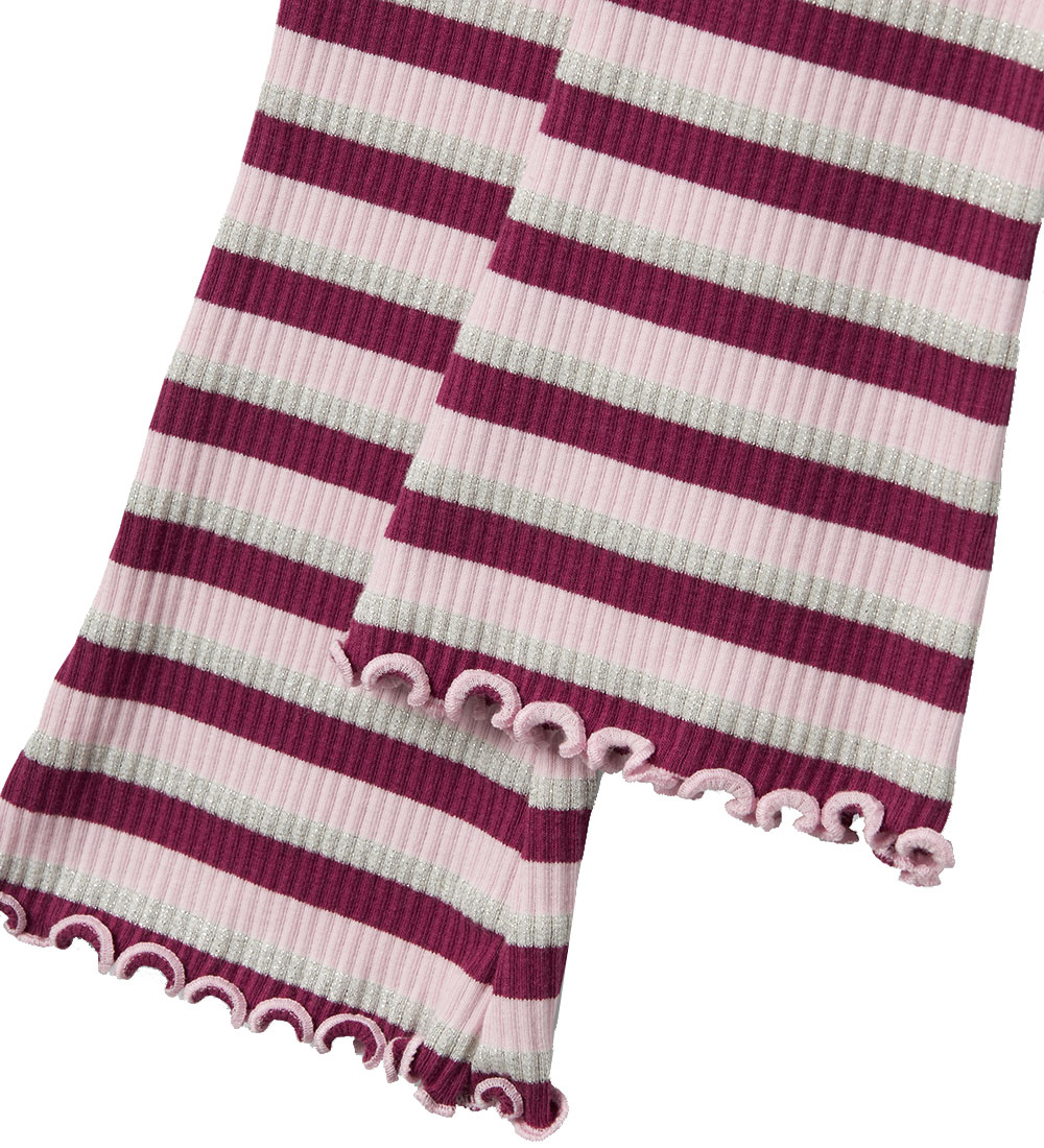 Name It Byxor - Rib - NmfBalisa - Boysenberry m. Ränder/Glimme