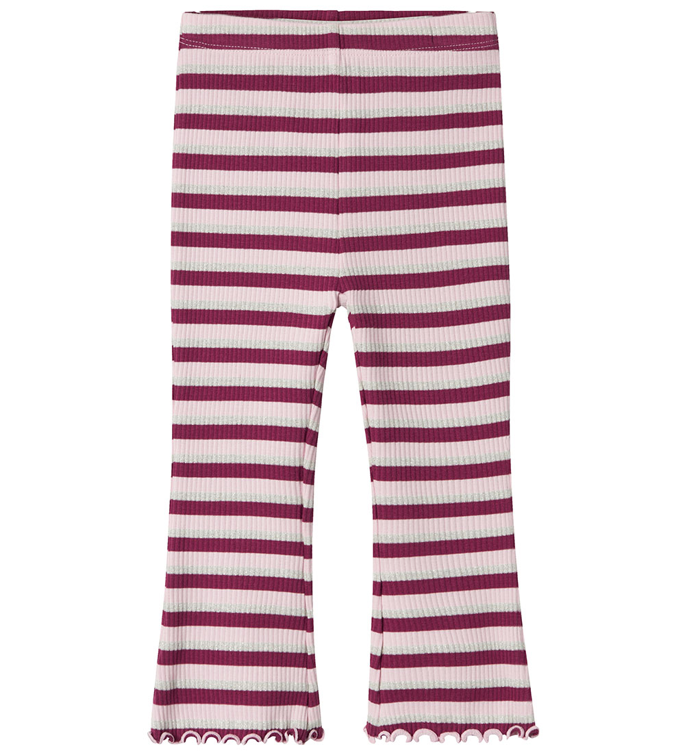Name It Byxor - Rib - NmfBalisa - Boysenberry m. Ränder/Glimme