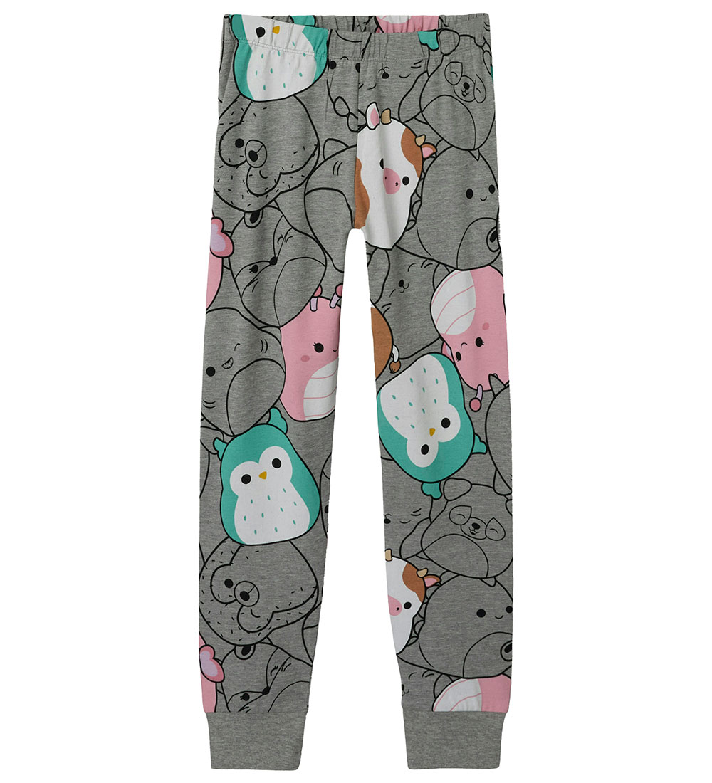 Name It Pyjama Set - NkfObia - Grey Melange w. Print