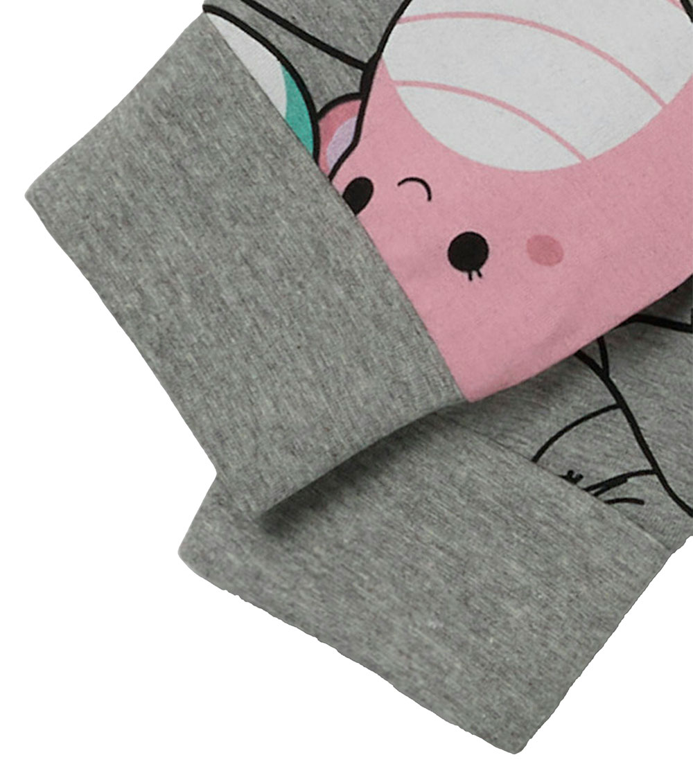 Name It Pyjama Set - NkfObia - Grey Melange w. Print