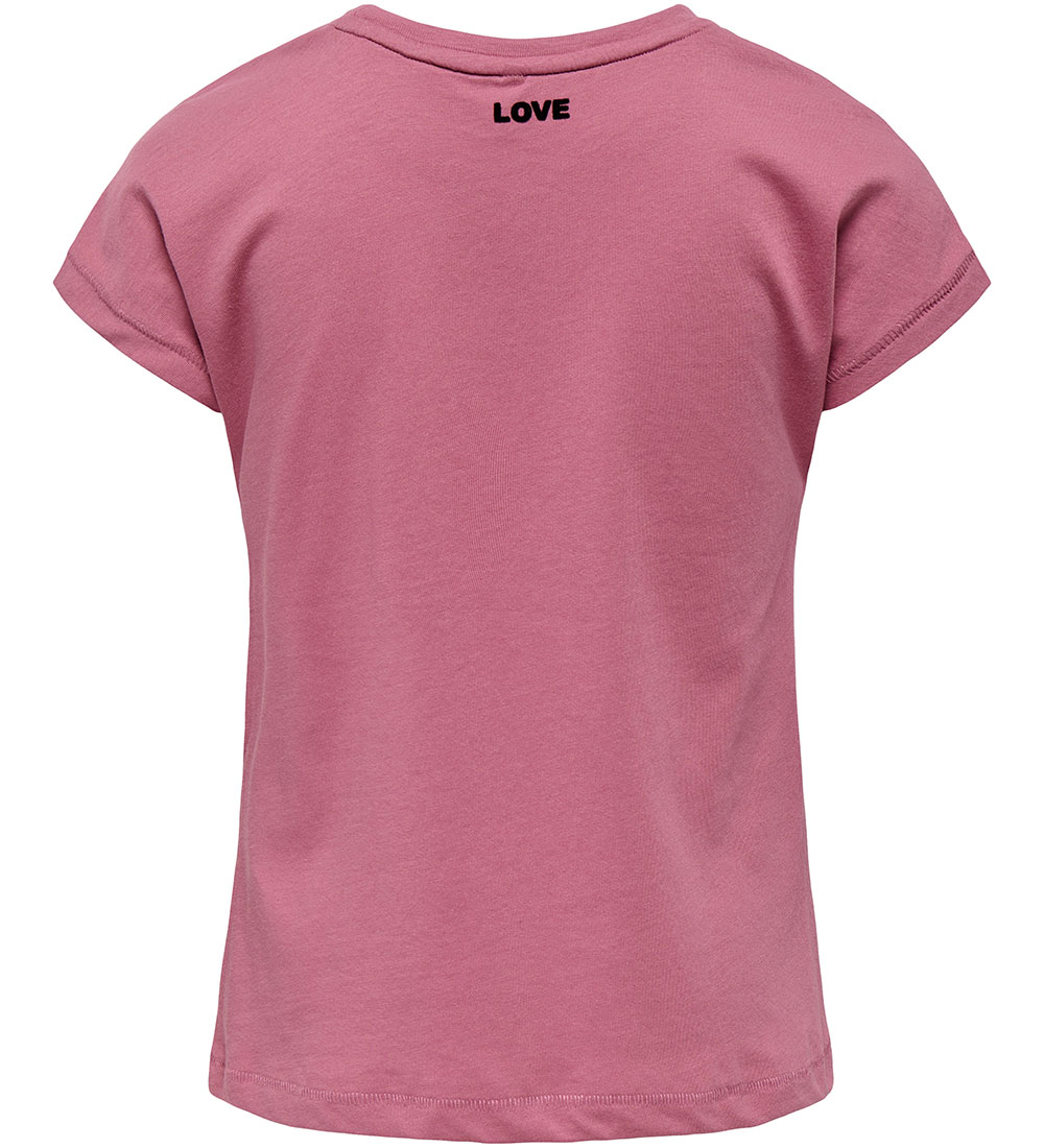 Kids Only Stuttermabolur - KogSwet - Heather Rose/Heart