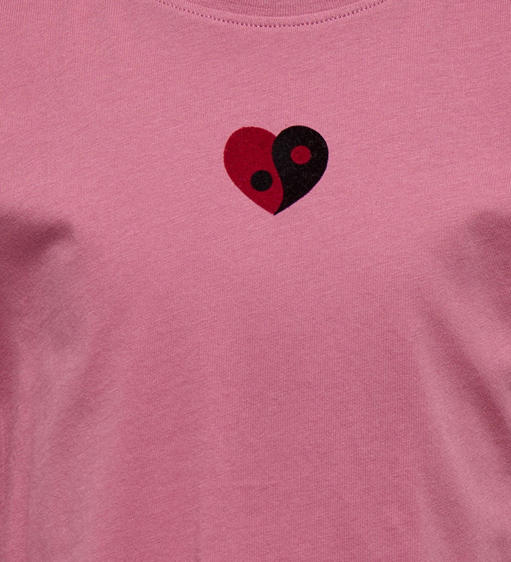 Kids Only Stuttermabolur - KogSwet - Heather Rose/Heart