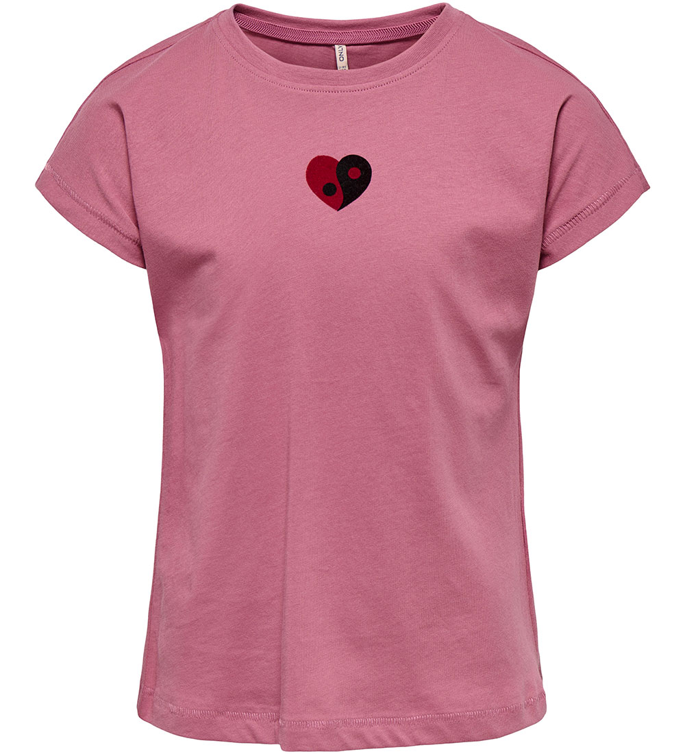 Kids Only Stuttermabolur - KogSwet - Heather Rose/Heart