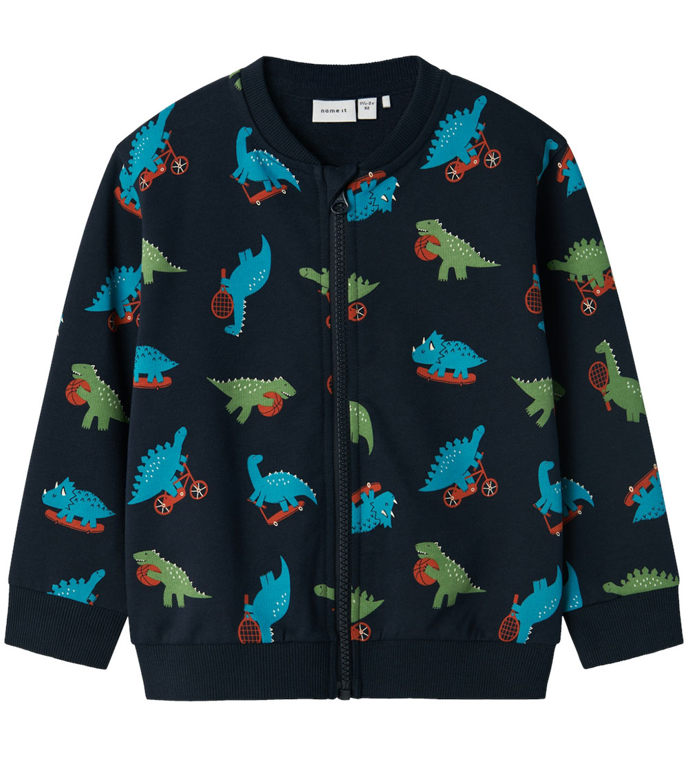 Name It Cardigan - NmmBertillo - Dark Sapphire w. Dinos