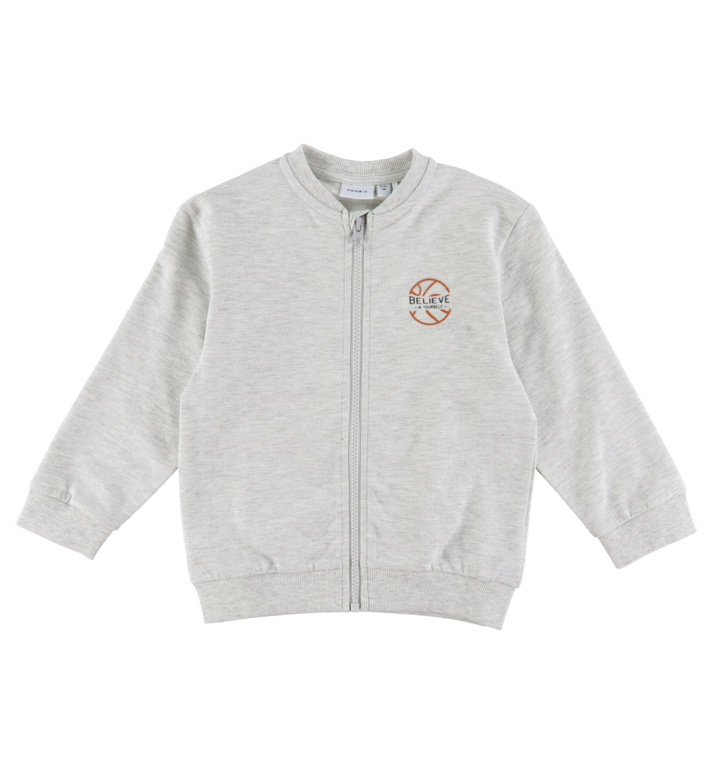 Name It Cardigan - NmmBertillo - Light Grey Melange w. Print