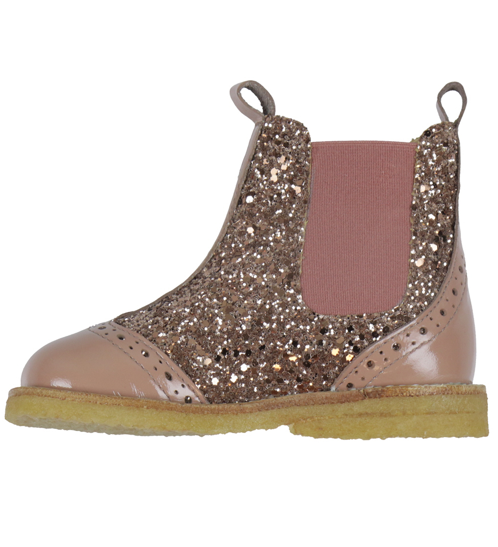 Angulus Kängor - Chelsea - Clay/Rosa m. Glitter